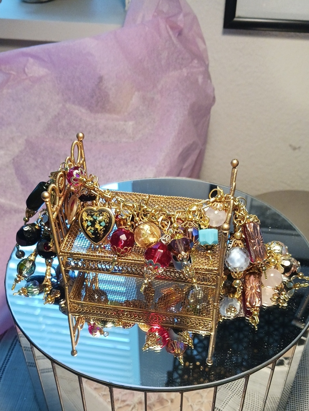 Gold-Tone Multicolor Charm Bracelet - Women's Jewelry
